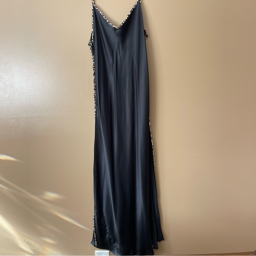 Frederick's of Hollywood Black leopard print lingerie size large